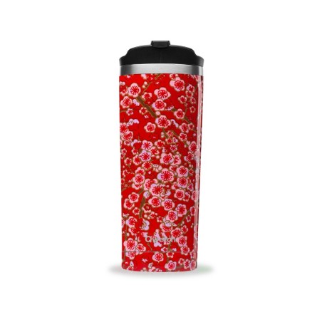 Travel mug inox isothermeflowers rouge 470ml