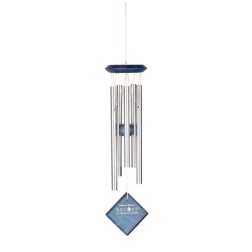 Carillon a vent mercure argente bleu