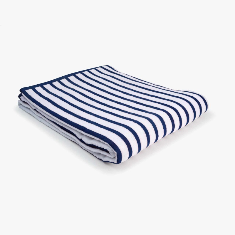 Drap de plage 100x180 bleu blanc