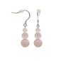 Boucle d oreilles argent 0.925 quartz rose