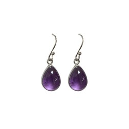 Boucles d oreille gouttes amethyste argent