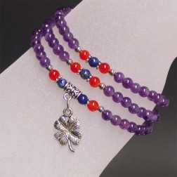 Bracelet 3 rangs amethyste