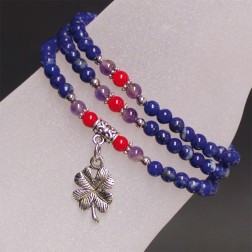 Bracelet 3 rangs lapis lazuli