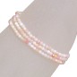 Bracelet 3mm facette 3 rangs opale rose