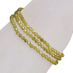 Bracelet 3mm facette 3 rangs peridot