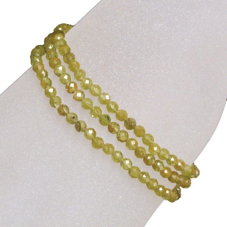 Bracelet 3mm facette 3 rangs peridot