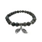 Bracelet 6mm feuille +billes labradorite argent 0.925