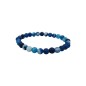 Bracelet agate bleue dépoli 6mm