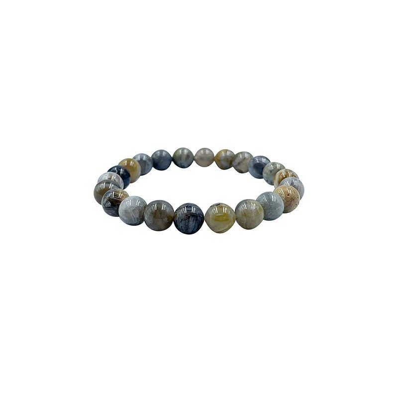 Bracelet agate feuille de bambou 6mm