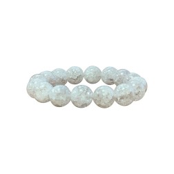 Bracelet cristal de roche craquele 12mm