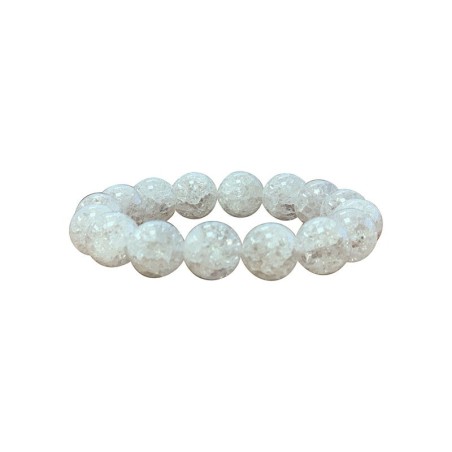 Bracelet cristal de roche craquelé 12mm