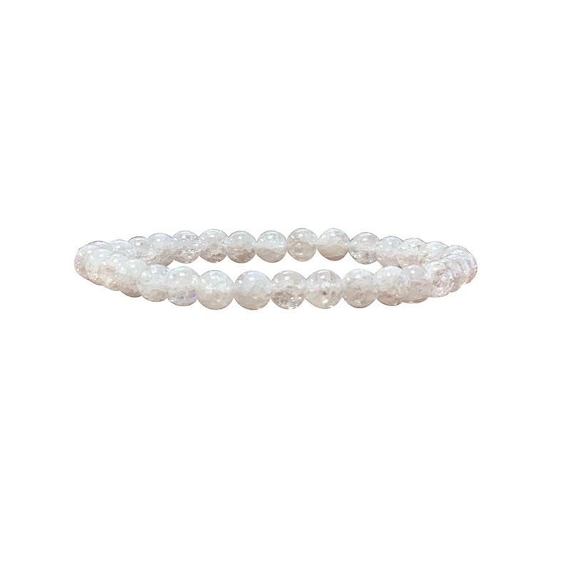 Bracelet cristal de roche craquelé 6mm