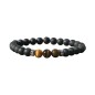 Bracelet homme 8mm 22cm onyx dépoli + oeil de tigre