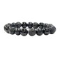 Bracelet homme 23cm onyx + onyx dépoli + lave