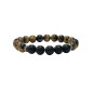 Bracelet homme 20cm 8mm oeil de tigre + onyx dépoli