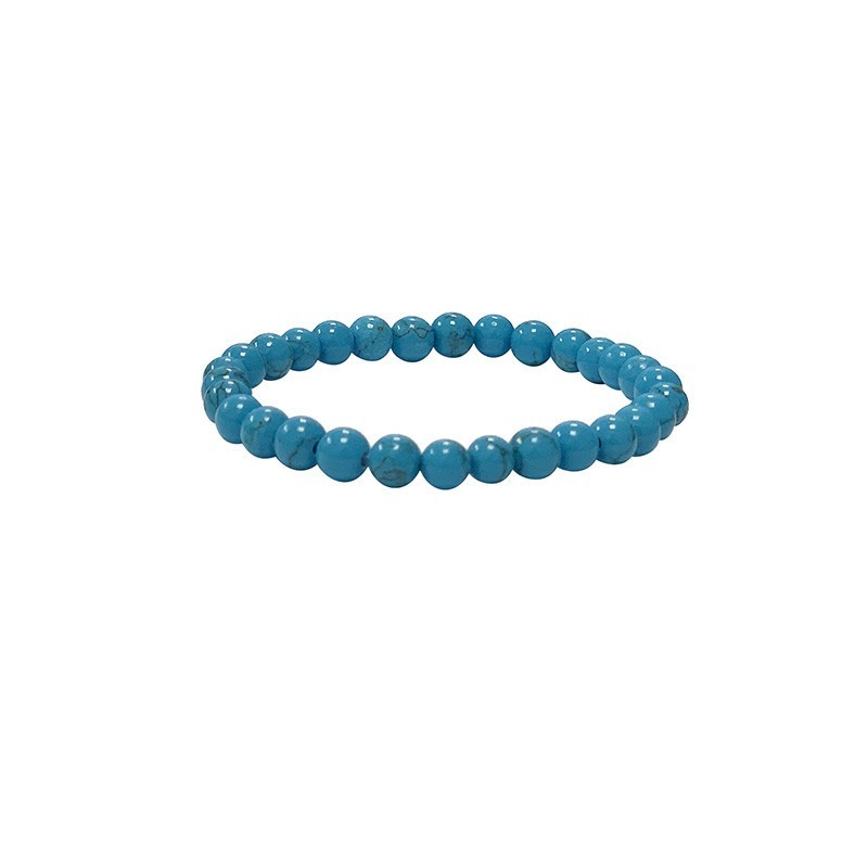 Bracelet howlite teinté turquoise 6mm