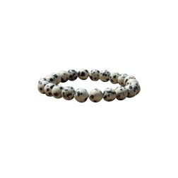 Bracelet jaspe dalmatien 8mm