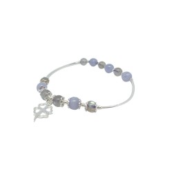 Bracelet labradorite agate blue lace argent 0.925