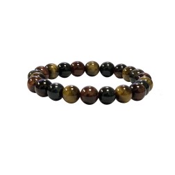Bracelet oeil de tigre multicolore 8mm