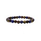 Bracelet 6mm  oeil de tigre+oeil de taureau +lapis