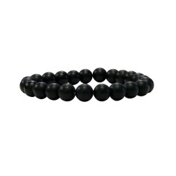 Bracelet onyx noir depoli 8mm