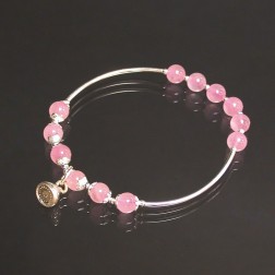 Bracelet quartz rose argent 0.925