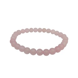 Bracelet quartz rose depoli 6mm