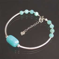 Bracelet tube amazonite argent 0.925