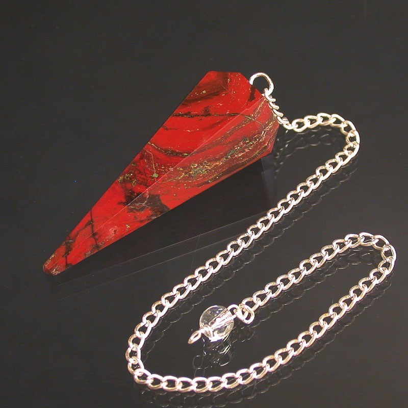 Pendule facette jaspe rouge