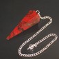 Pendule facette jaspe rouge