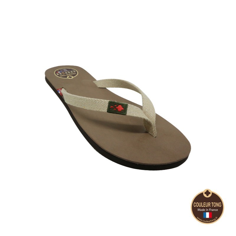 Tong cuir tiare beige 42/43