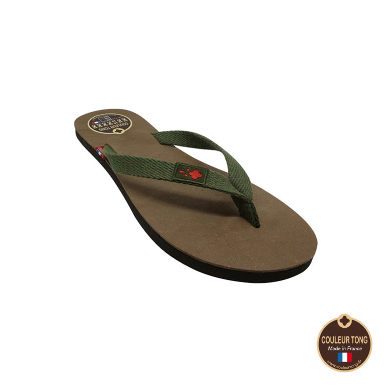 Tong cuir tiare vert 42/43