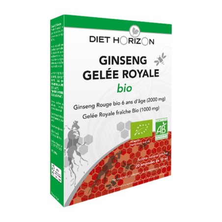 Ginseng gelée royale bio 20 ampoules