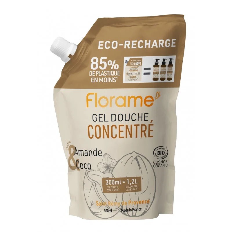 Eco-recharge gel douche concentré amande-coco 300ml