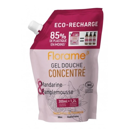 Eco-recharge gel douche concentré mandarine-pamplemousse