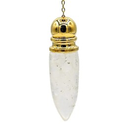 Pendule cristal de roche plaqué laiton 5.3cm 20g