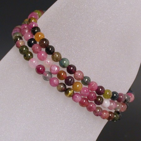 Collier/bracelet tourmaline élastique 4mm 50cm