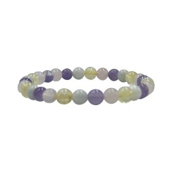 Bracelet citrine-pierre de lune-améthyste-quartz rose 6mm
