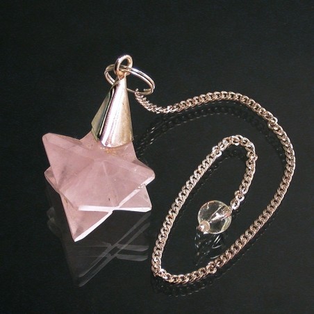 Pendule mercaba quartz rose