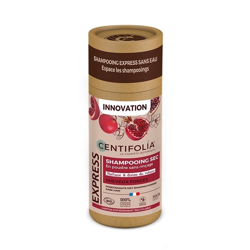 Shampooing sec poudre grenade cheveux fonçés 30gr Shampooing sec poudre grenade cheveux fonçés 30gr