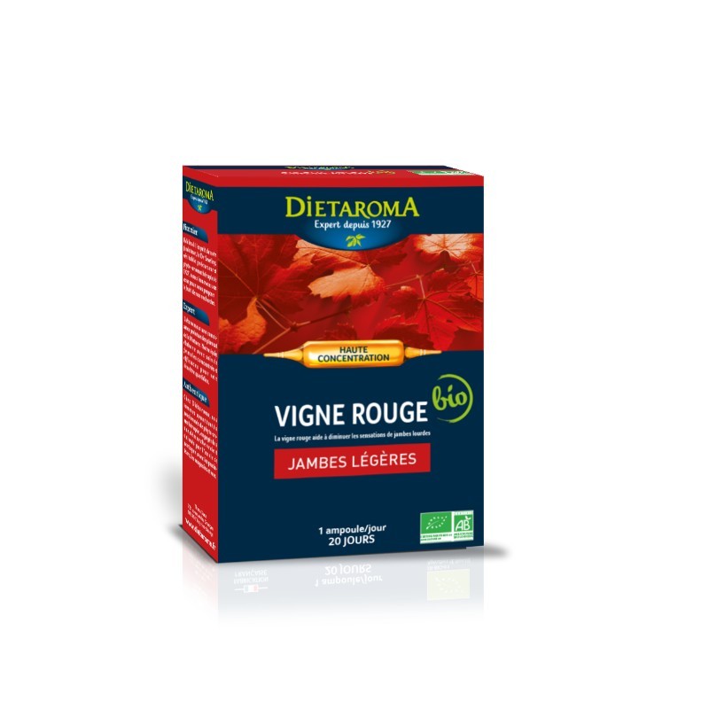 Vigne rouge 20 ampoules Bio Vigne rouge 20 ampoules Bio
