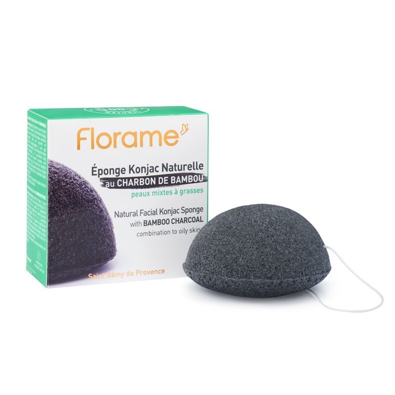 Eponge konjac naturelle au charbon de bambou